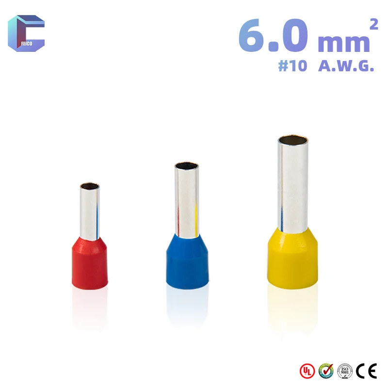

500 шт., E6010, E6012, E6018, нейлоновый изолированный наконечник, Клеммная колодка для шнура 6,0 мм AWG10, концевой соединитель провода, обжимной Терминат...