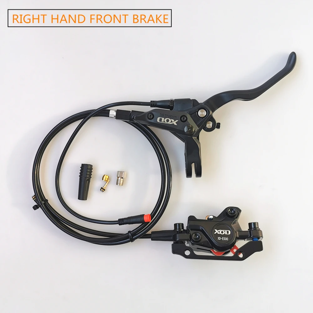 RIGHT FRONT BRAKE Тормоз для электровелосипеда DIY в сборе передние задние тормоза для электровелосипеда, скутера, гидравлический диск, отключенный силовой тормоз, 2-контактный водонепроницаемый штекер - Цвет: RIGHT FRONT BRAKE
