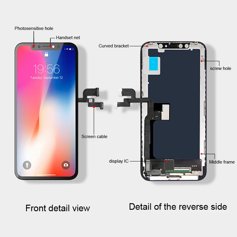 AAA+ For X XR XS Max LCD OLED Screen Replacement11 Pro Max Display With 3D Touch Assembly True Tone No Dead Pixel enlarge