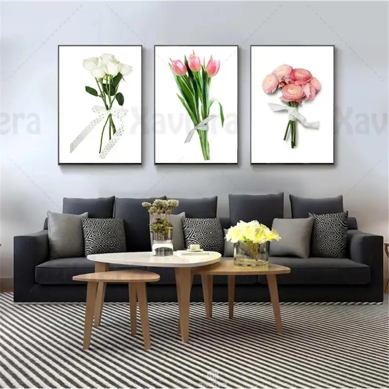 Скандинавский современный букет Картина на холсте искусство стену эстетический