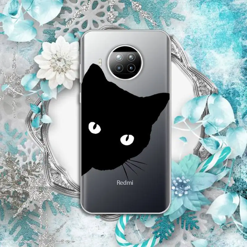 

Illustration art cat animal Phone Case Transparent for Xiaomi Redmi note 10 t 8 9 pro lite 11