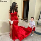 Женское вечернее платье с юбкой годе, Очаровательное длинное платье на тонких бретельках с высоким разрезом и шлейфом, сексуальное пышное платье для выпускного вечера