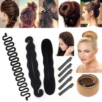 79 2 pcs donut hair bun maker diy hair styling tools disk hair twist pull hair pins clips braiding hair accessories for women