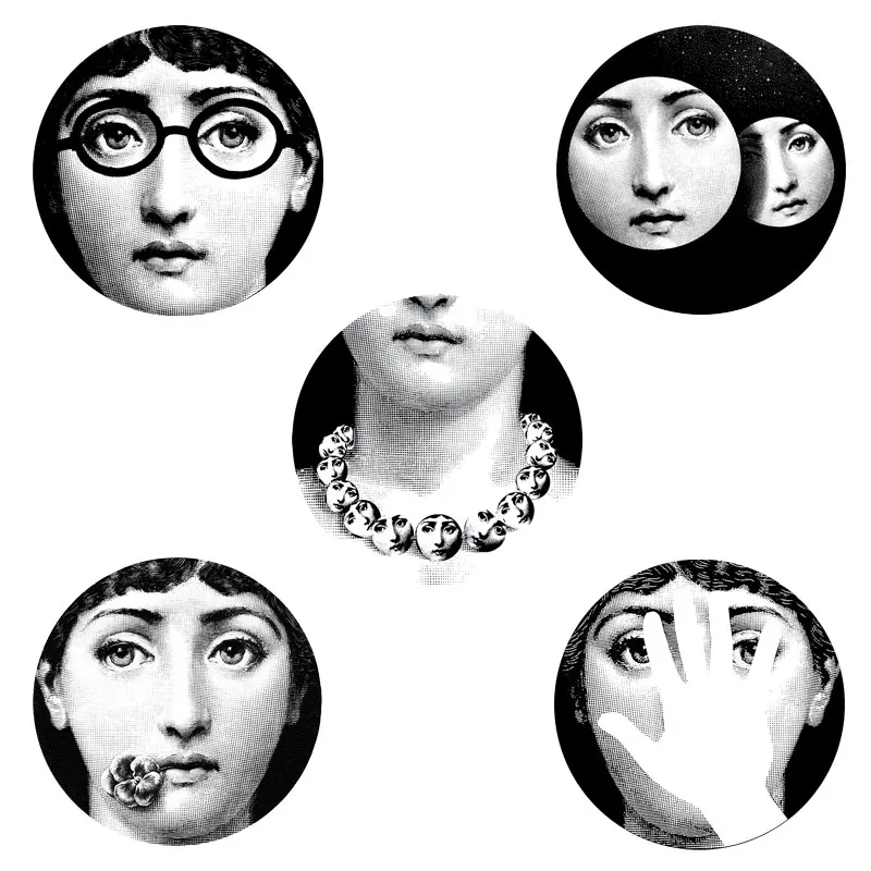 Милан Италия дизайнер fornasetti таблички узор обои разделенные картины настенные наклейки DIY Украшение стены 8 дюймов - Цвет: 15