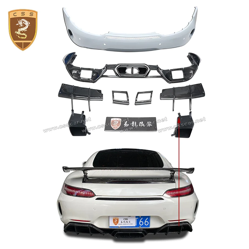 

Rear Bumper Diffuser Lip Spoiler for Mercedes-Benz AMG GT AMG GTR Carbon Fiber / FRP (with carbon fiber tail mouth)