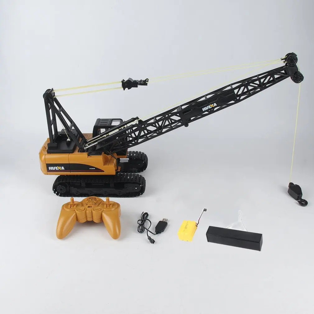 

HUINA 1572 15ch RC Alloy Crane 1/14 2.4GHz Engineering Movable Latticed Boom Hook Mechanical Truck Toy Car With Sound Light ti