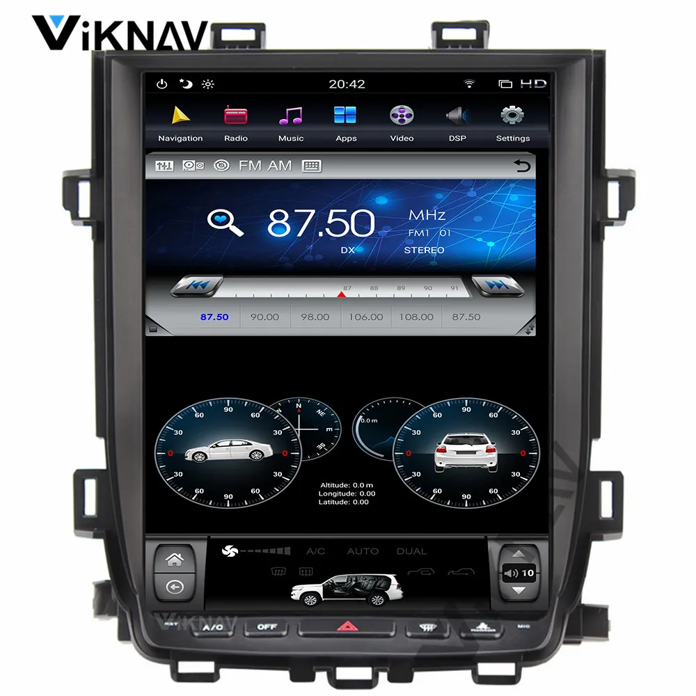 

car multimedia radio player for Toyota Alphard AH20 2010-2014 auto DVD player vertical screen GPS Navigation 12.1 inch Android