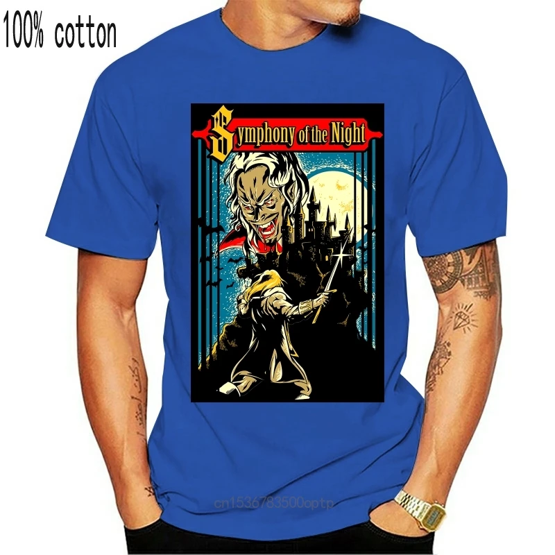 

Новая футболка Castlevania, футболка с изображением симфонии ночи, футболка с коротким рукавом, забавная Мужская футболка из 100 хлопка