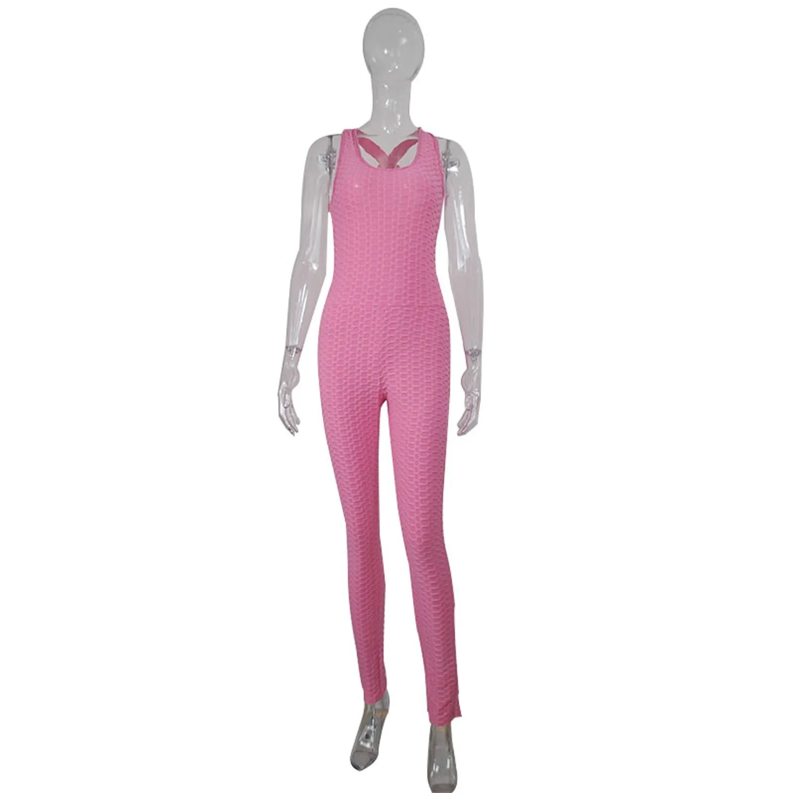 

Leggings Women's Large Size Backless Exercise Fitness Pants Skinny Pink Jumpsuit Sweatpants For Women Pantalones Deportivos