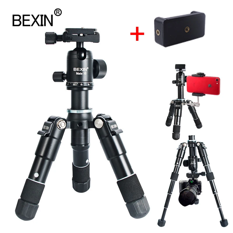 

BEXIN Mate-10 Desktop Mini Tripod Portable Mobile Phone Selfie Live Tripod Camera Photography SLR Desktop Mini Ball Head Tripod