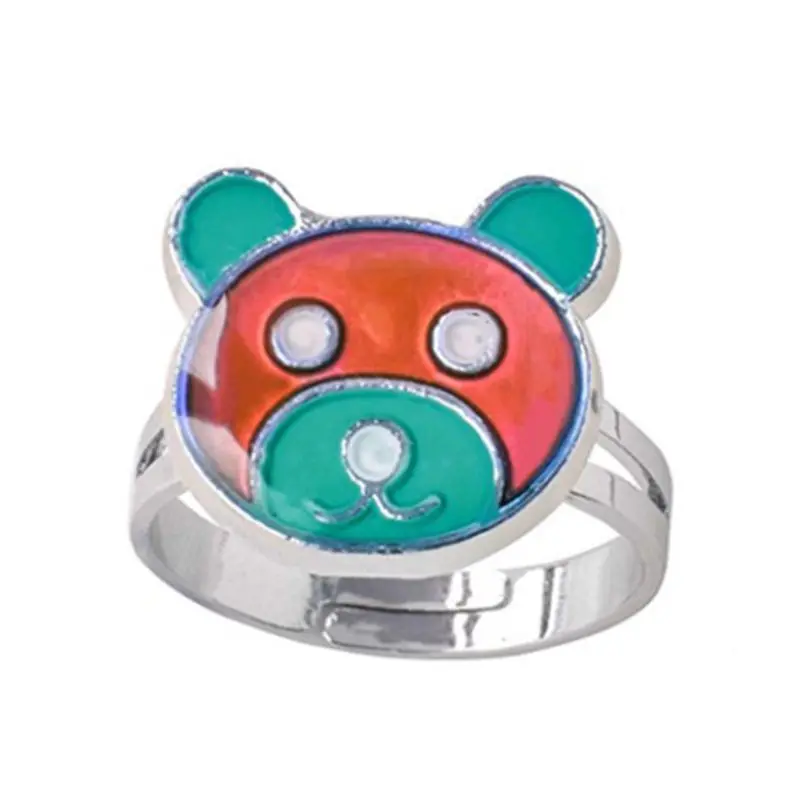 

Mixed Mood Ring Change Color Ring Adjustable Size Temperature Finger Ring 45BC