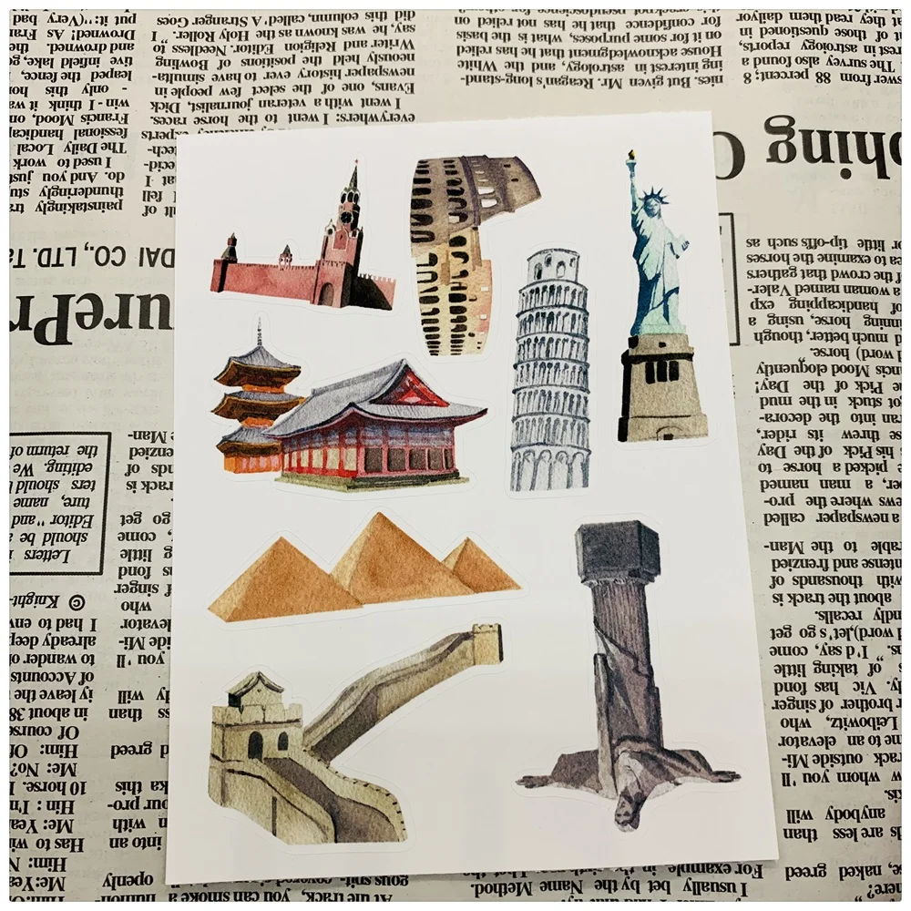 40Pcs/Pack Vintage Travel Trip Sticker DIY Craft Scrapbooking Album Junk Journal Happy Planner Decorative Stickers
