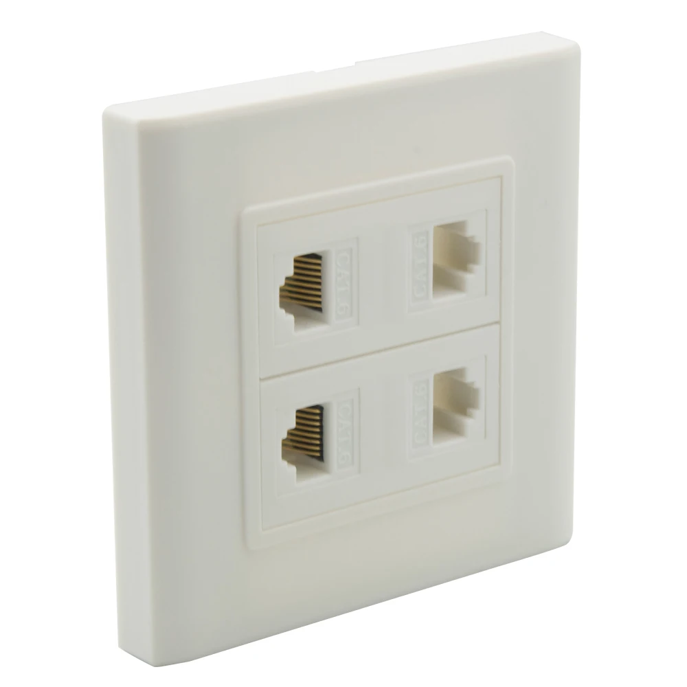 Настенная пластина с 4 портами разъемами стандарта ЕС 86 и RJ45|Удлинители