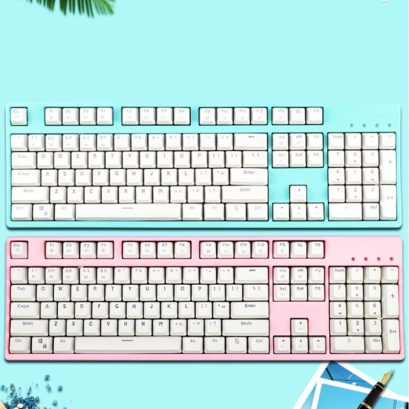 

Youth Version Mechanical Keyboard 104-Key Tea Axis RGB Full-Key Non-Rush Gaming Mechanical Keyboard Notebook