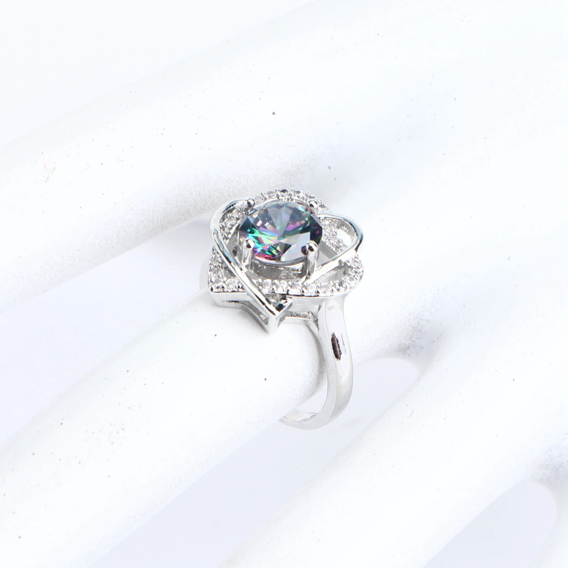 

Silver 925 Jewelry Sets For Women Bridal Wedding Luxury Magic Rainbow CZ Jewelry Pendants Bracelet Rings Earrings Necklace Set