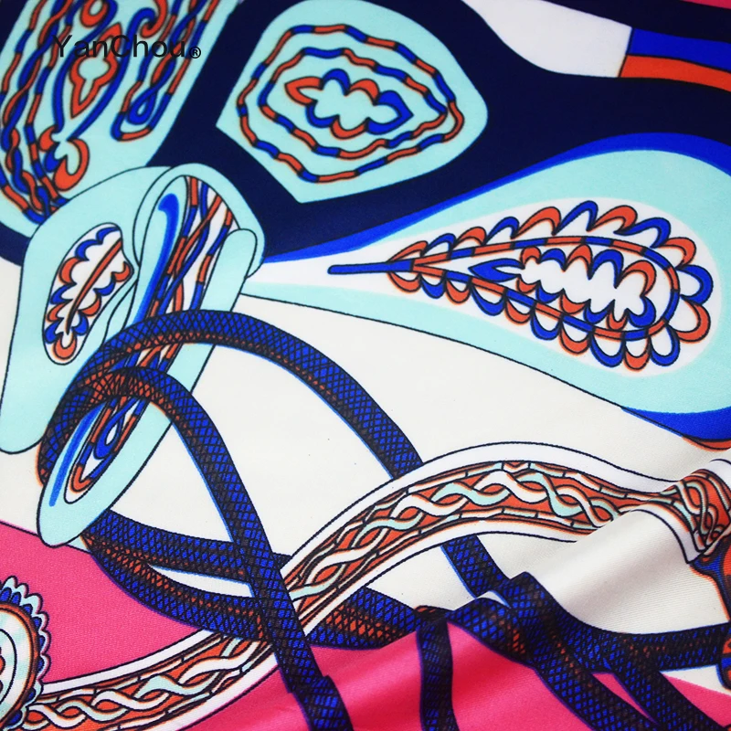 100% шелковый саржевый квадратный Европейский платок женская дизайнерская шаль