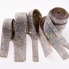 1 ярд Хрустальное стекло 468 рядов стеклянные чатоны горячей фиксации Стразы Лента Обрезать лента Утюг-на аппликации для платья обуви украшение B3945