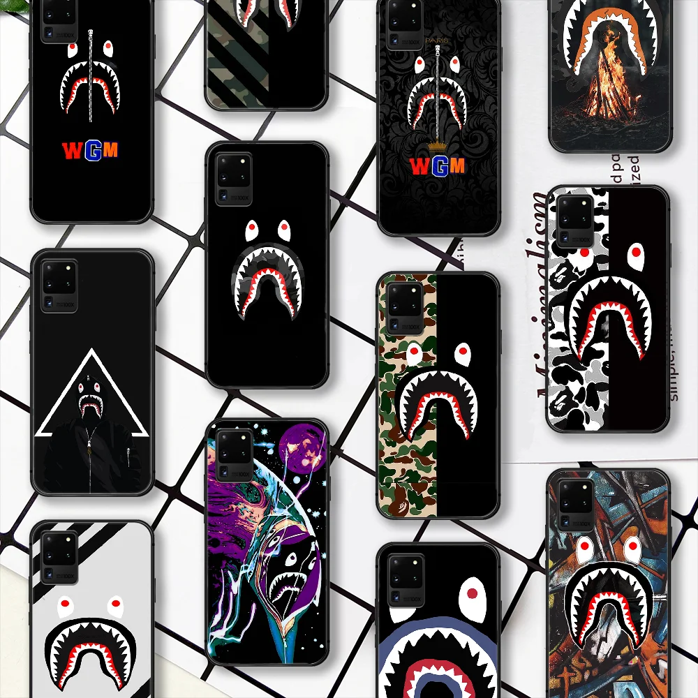 

Fashion Brand Bape Phone Case For Samsung Galaxy Note S 8 9 10 20 Plus E Lite Uitra black Prime Soft Back Painting Etui Pretty