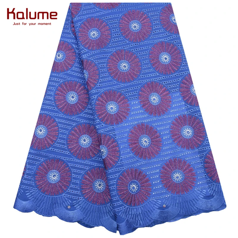 Kalume Высокое качество африканская швейцарская хлопковая кружевная ткань