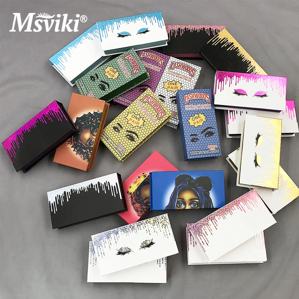 

New 5D Mink Lashes Packaging Boxes Wholesale Makeup Fluffy 25MM Mink Eyelashes Package Bulk Natural 3D Eyelash Extension Case