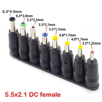 8 in 1 5 5x 2 1 mm dc power jack female plug adapter connectors to 6 3 6 0 5 5 4 8 4 0 3 5 2 5 2 1 1 7 1 35 male tips adaptor