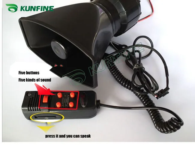 12 В 100 Вт автомобильный звуковой сигнал 5 моделей тонов Автомобильная сирена