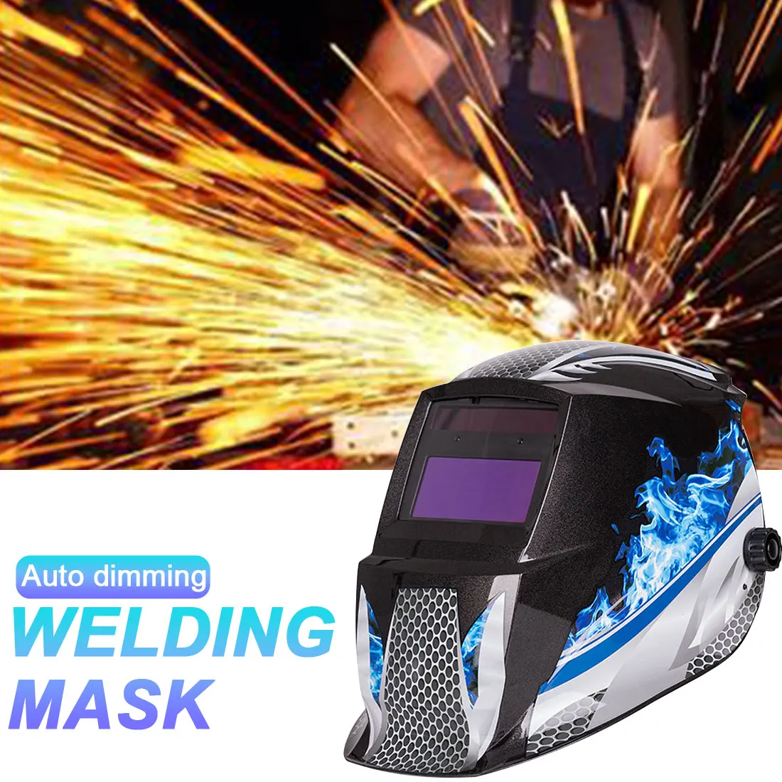 

Welding Mask Anti Glare Auto Dimming /MIG MAG TIG 4 Radian Sensor Solar Cell Color Sensor Fast dimming (Grand-918I/958I)