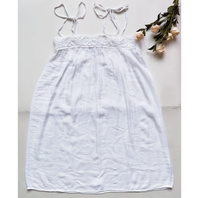 

Chiffon Lace Summer Dress Women 2020 Casual Boho Beach Loose Dress Sexy See Through Mini Strap Holiday Dresses Woman Vestidos