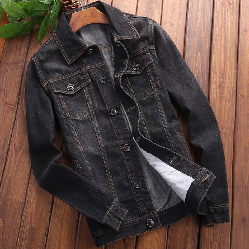 

Plus Size XXXXL Casual Men's Denim Jacket and Coats European Man's Jeans Coats Thin Spring and Summer Style Male Overcoat A704
