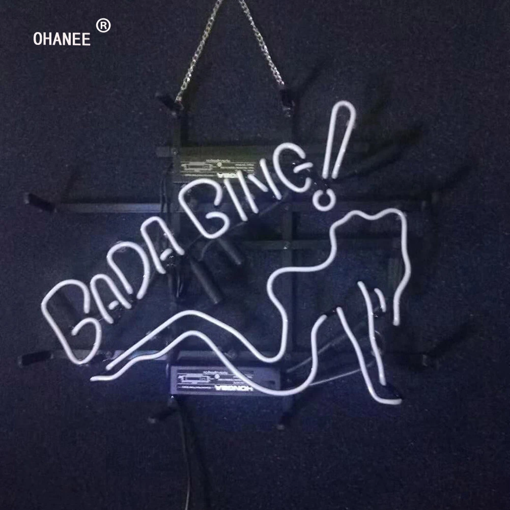OHANEE Custom Bada Bing Girl Sign светильник Настоящее неоновое стекло трубка ручной работы