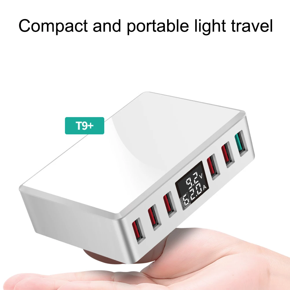 LED 5 портов 8A 10W QC 3 0 зарядное устройство USB Type C быстрое портативный