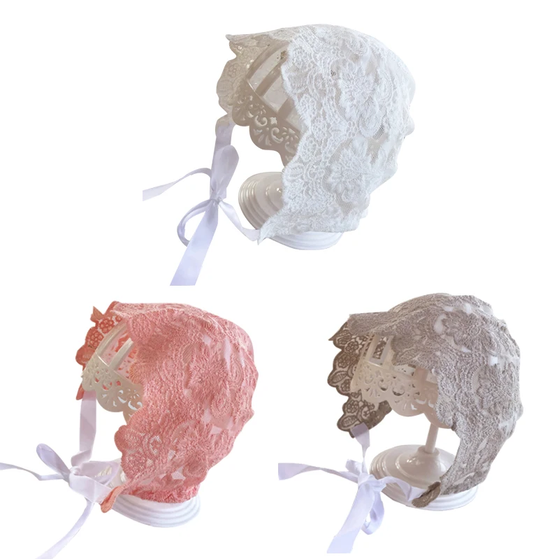 Кружевная шапочка для новорожденного малыша Фотография реквизит маленьких
