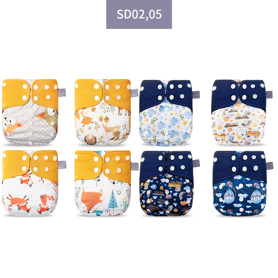 Elinfant-pa&ntilde;al de tela con bolsillo para beb&eacute;, impermeable, transpirable, con 8 piezas, inserto de malla gris, ajustable, tama&ntilde;o de 3 - 15kg-1