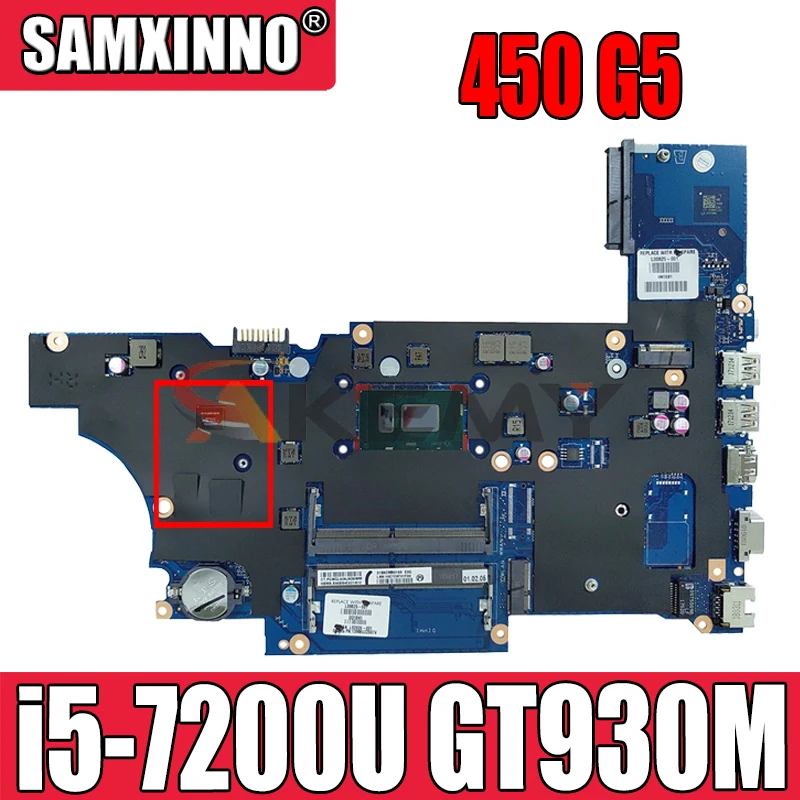 

For HP For Probook 450 G5 laptop motherboard DA0X8CMB6E0 L12612-001 motherboard i5-7200U CPU GT930M GPU 100% TEST OK!