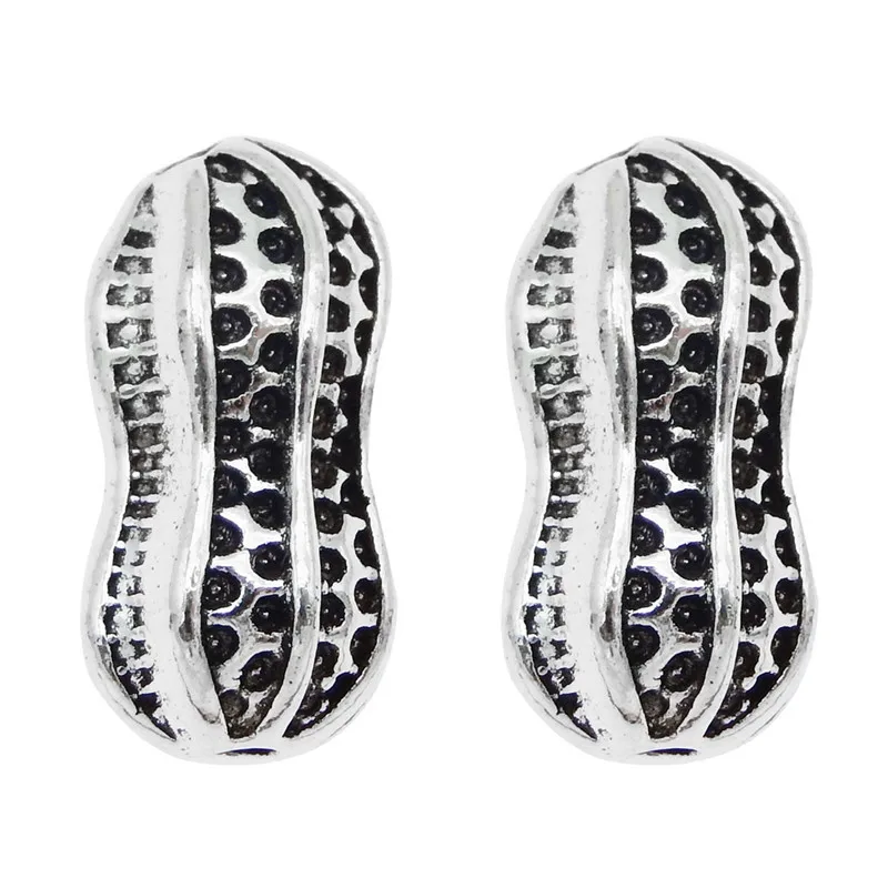 8pcs Alloy Peanut Beads Bracelet Charms Gold Silver color Pendant DIY Necklace Loose Fit Europe Jewelry Making | Украшения и