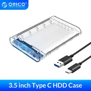 ORICO 3,5 дюйма SATA к USB 3.1 Тип C прозрачный жесткий диск чехол SSD адаптер 12 ТБ коробка для жесткого диска внешний корпус для хранения HDD