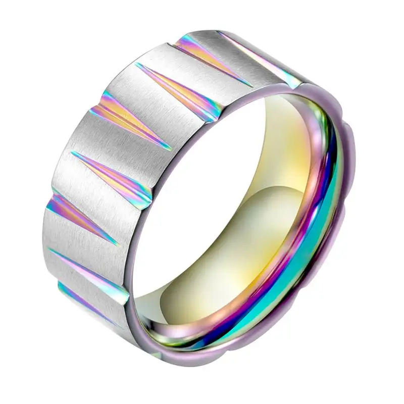 Красочное кольцо на палец личность в форме конуса прочная креативная титановая