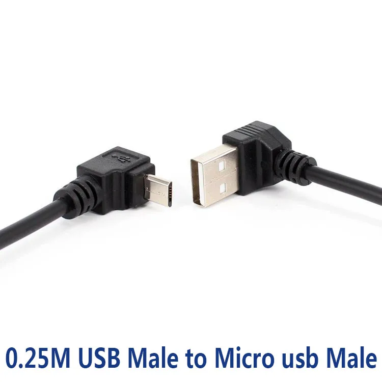 90 градусов вверх вниз влево вправо Угловой Micro USB папа к 2 0 Мужской Разъем для