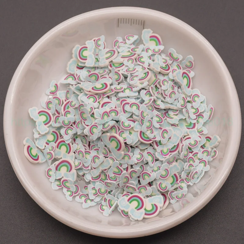 65 г Симпатичные радужные формы полимеров глиняные ломтики разбрызгивают для