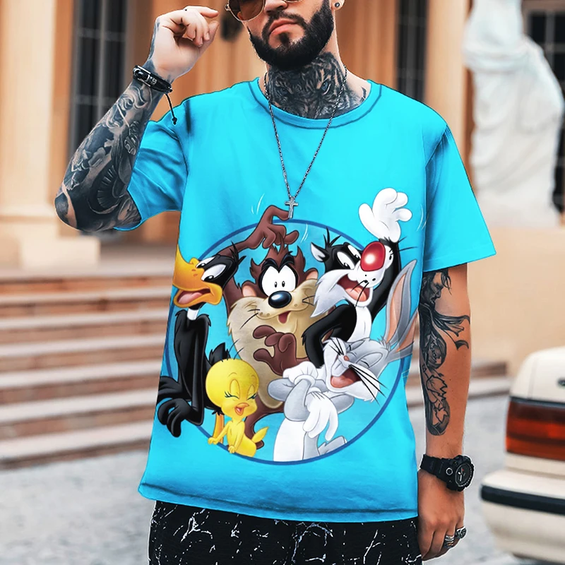 

Cartoon Anime Series Printed Men's Sports Fashion Casual Loose T-shirt Shirt Short Sleeve O-neck Top Cartoon Character