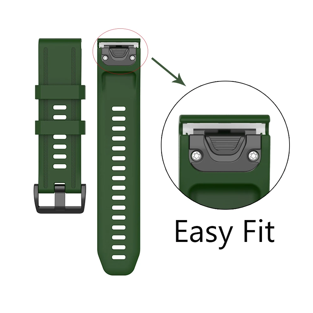 Спортивный силиконовый ремешок для Garmin Fenix 6X 5X 3 D2 Тактический Bravo 22 26 мм наручных