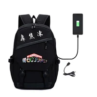 todoroki shoto backpack anime my hero academia multifunction usb charging laptop japanese shoulder travel bags for boys girls