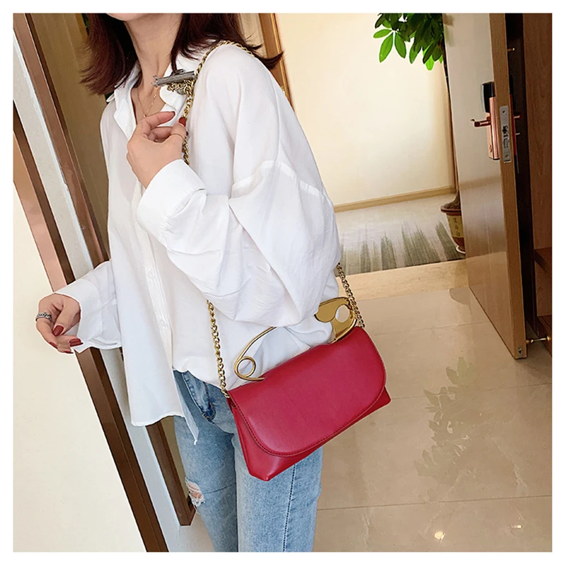 

Handbag Women Designer Chains Flap Shoulder Bag Pu Leather Fashion Party Clutch Bags 2021 Purse Mini Crossbody Tote Female