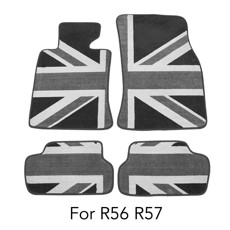 Gray R56 R57 Автомобильные коврики, Нескользящие Коврики для ног, ковровое покрытие для Mini Cooper R55 R56 R57 R60 R61 F54 F55 F56 F57 F60 земляк, аксессуары - Название цвета: Gray R56 R57
