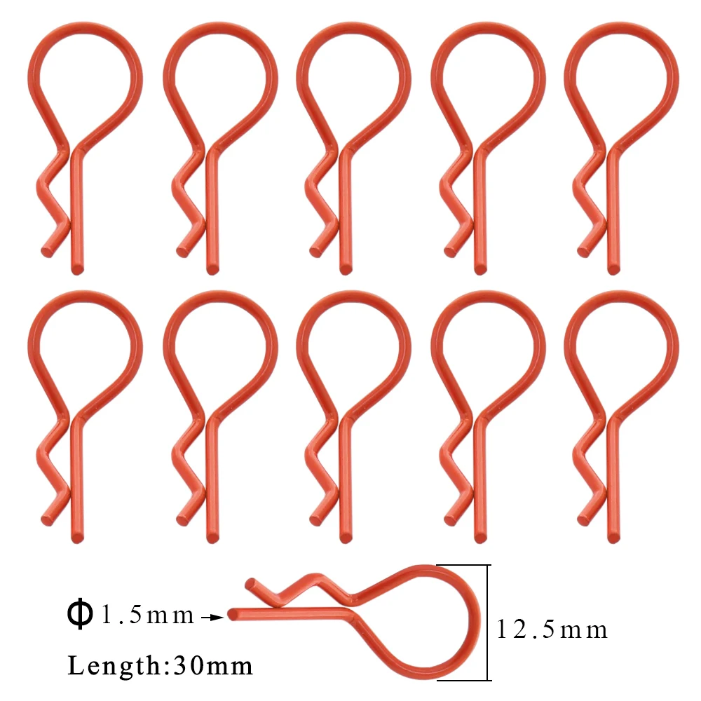 10pcs RC Car Metal Body Clip R Pin 1.0/1.2/1.4/1.5MM for SCX10 Wraith Traxxas TRX4 TRX6 HSP HPI Redcat CC01 SMT Spare Parts | Игрушки и