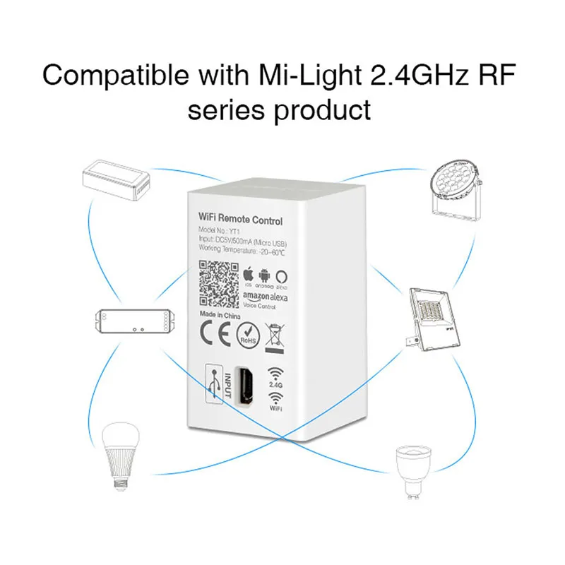 Milight YT1 WiFi Voice Remote Control DC5V USB Smart 4G IOS Android APP Controller for 2.4GHz RGB CCT RGBW LED Strip Light Bulb | Лампы и