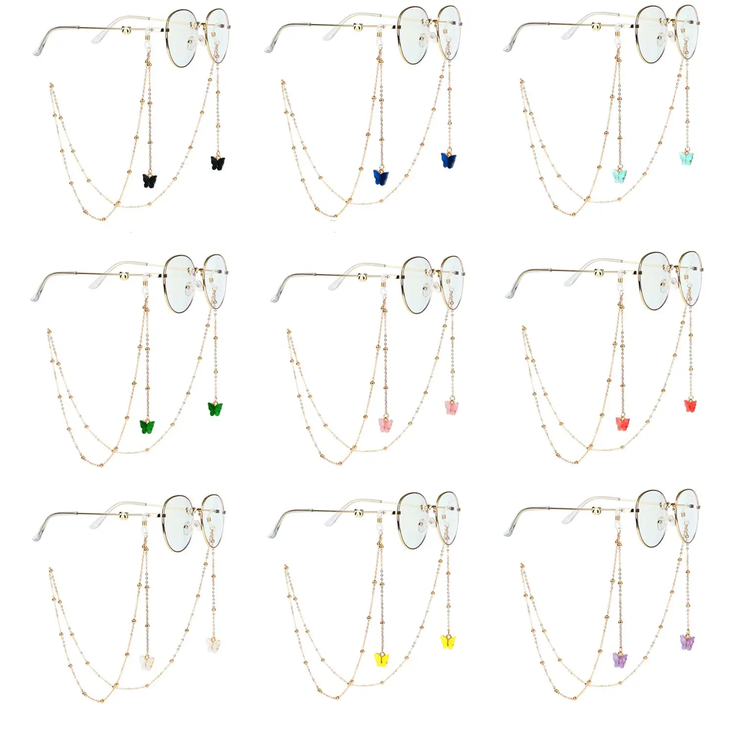 

Fashion Crystal Beaded Metal Glasses Chains Sunglasses Lanyards Reading Glasses Cords Anti-lost Eyeglasses Strap Cord Holder