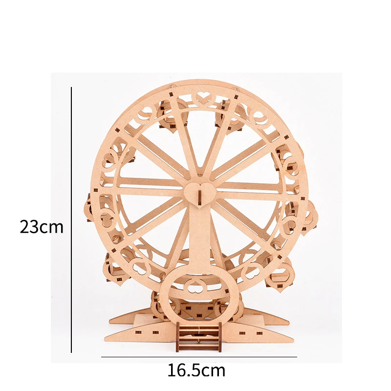 

2 Styles 3D Puzzles Wooden DIY Rotatable Ferris wheel Puzzles Block Kits Assembly Model Toy Calendar Gift Toy