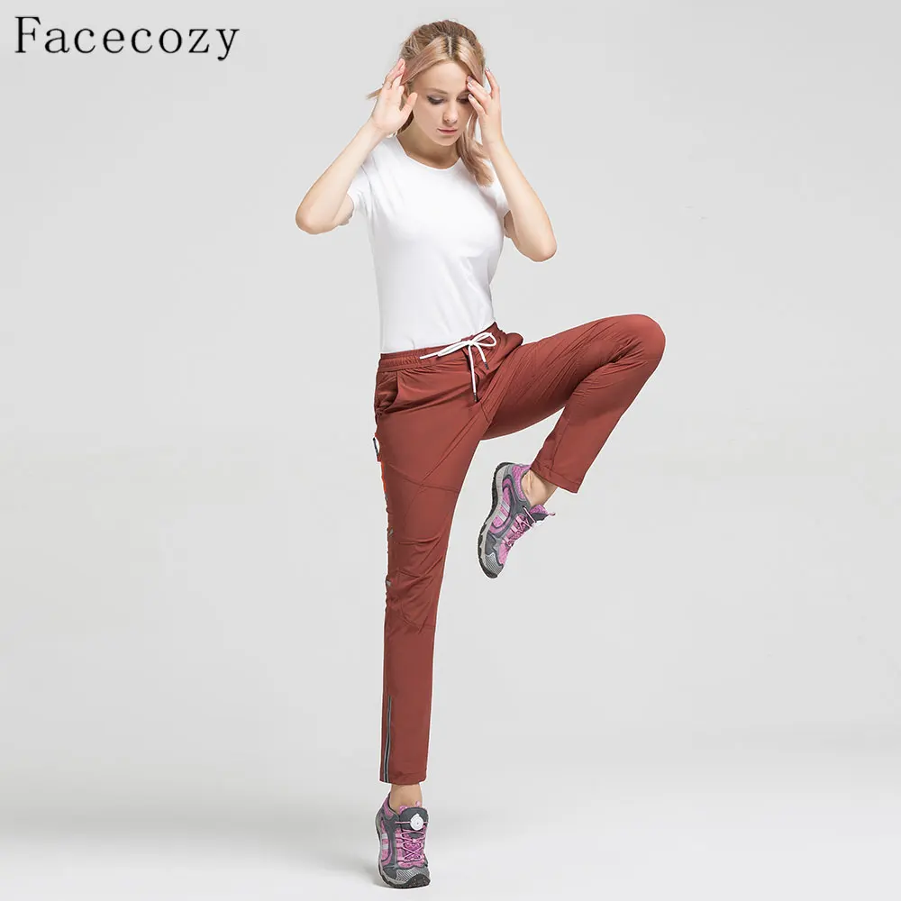 Женские быстросохнущие брюки Facecozy эластичные нейлоновые дышащие непромокаемые