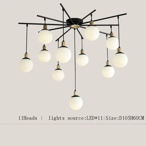 Скандинавская светодиодная люстра в виде стеклянных шаров для гостиной, креативные лампы в стиле пост-модерн, минималистичный Ресторан